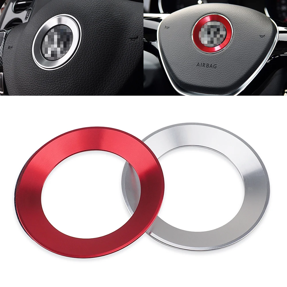 

Metal Ring Frame Steering Wheel Center Emblem Logo Sticker Car Tuning For Volkswagen GTI Arteon Passat EOS BeetleT4 T5 Polo