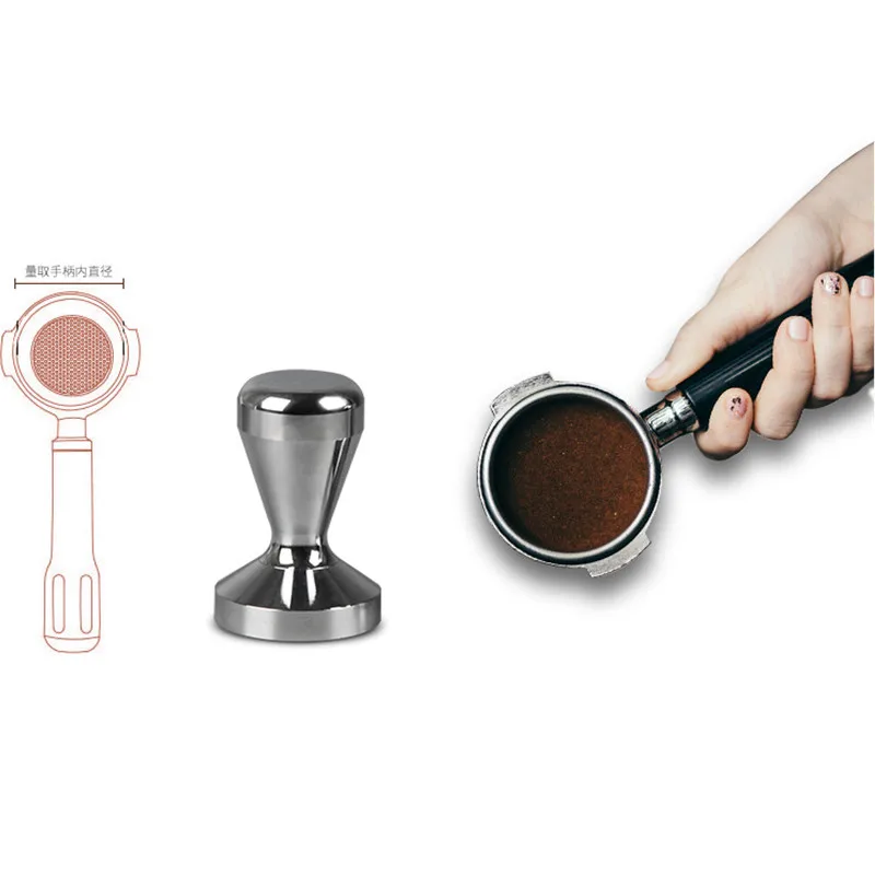 Coffee Barista Espresso Tamper 57.5mm Base Clear Body Stainless Steel Pressin Coffee Tampers