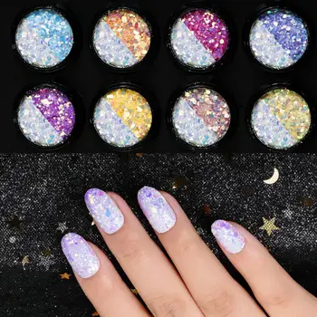 

8box Color Change Powders Sequins DIY Resin Jewelry Stuff Nail Art Glitter Flakes Holographic Cosmetic Decorations