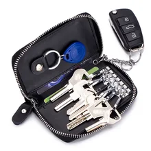 Натуральный кожаный брелок для мужчин и женщин, органайзер для ключей, сумка для ключей из коровьей кожи, сумка для ключей, бумажник ключница, чехол для ключей, мини-сумка для карт