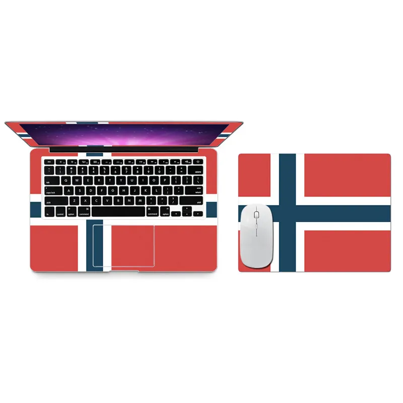 

4 In 1 National Flag Vinyl Decal Laptop Sticker for Macbook Air Pro Retina 11 12 13 15 Inch Laptop Skin for Macbook Air 13