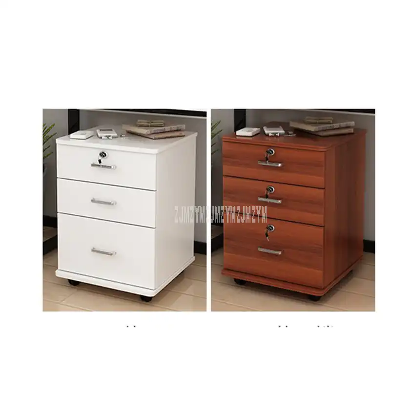 3 Drawer Wooden Office Cabinet File Storage Cabinet With Lock