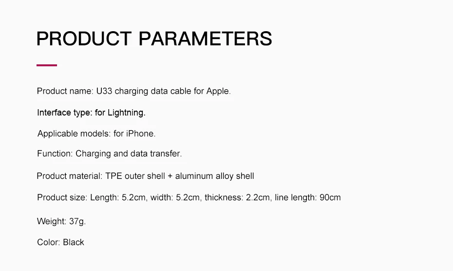 HOCO алюминиевый корпус, портативный дизайн, мини USB кабель для Apple, разъем для телефона, кабели для зарядки для iphone X XS Max XR 8 7 6s Plus ipad