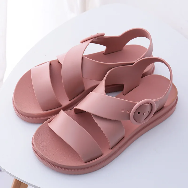 Обувь; женские сандалии-гладиаторы из натуральной кожи; женские летние сандалии; коллекция года; плоские женские сандали для девушек; сандалии на платформе - Цвет: Розовый