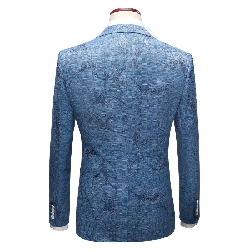 2019 Business Suit Men Blue Suit Costume Homme 3 Pieces Male Grooming Wedding Tuxedos Marriage Dress For Men Luxury