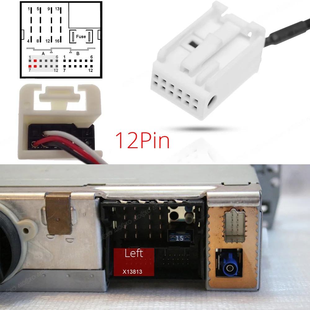 AtoCoto автомобиль Bluetooth Aux Получайте 12 штыревой адаптер для BMW Mini E60 E61 E63 E64 E83 E85 для радио, навигации A2DP аудио Вход