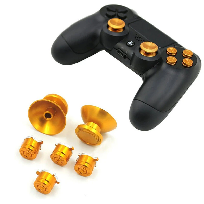 Rand Nuchter krijgen Metalen 3D Analoge Joystick Thumb Stick Grips Caps + Knoppen Vervanging  Reparatie Onderdelen Voor Sony Playstation Dualshock 4 PS4 Controller|parts  for|grip capgrip grip - AliExpress