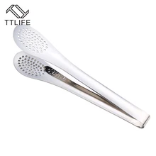 TTLIFE STAINLESS STEEL SALAD TONGS BBQ Kitchen Cooking Food Serving Utensil tong Anti Heat Bread Clip Pastry Clamp Barbecue Tong