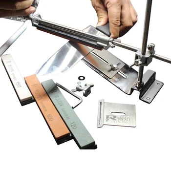 

All Iron Steel Professional Kitchen Knife Sharpener Sharpening Fix-angle With 4 Stones Kitchen Sharpening System Tools