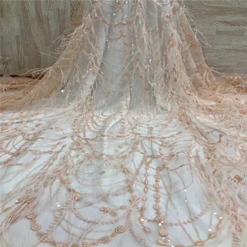 

African net lace fabric With Sequins,2019 Gery Sequins fabric High quality Nigeria tulle sequins lace fabric for party HJ1573-1