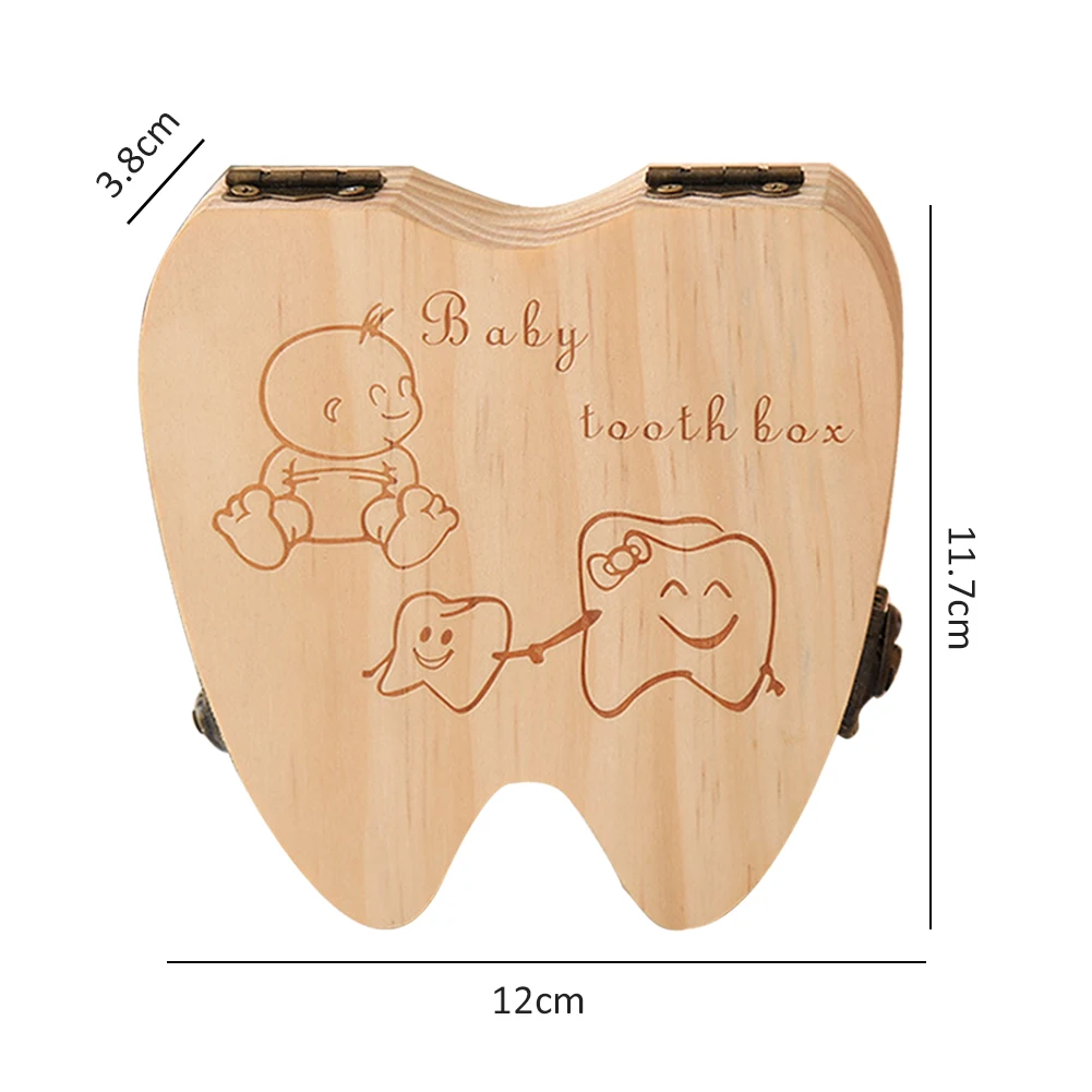 Детские молочные зубы Сувенирная Коробка для маленьких мальчиков и девочек упавший зуб Коробка Для Хранения Чехол из натурального дерева сохранить молоко зубы Коллекция держатель