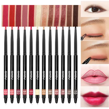 

Novo matte lipliner pencil 12 colors dual head lipstick pen black rose gold eye shadow shimmer glitter lip contour pencil BN068