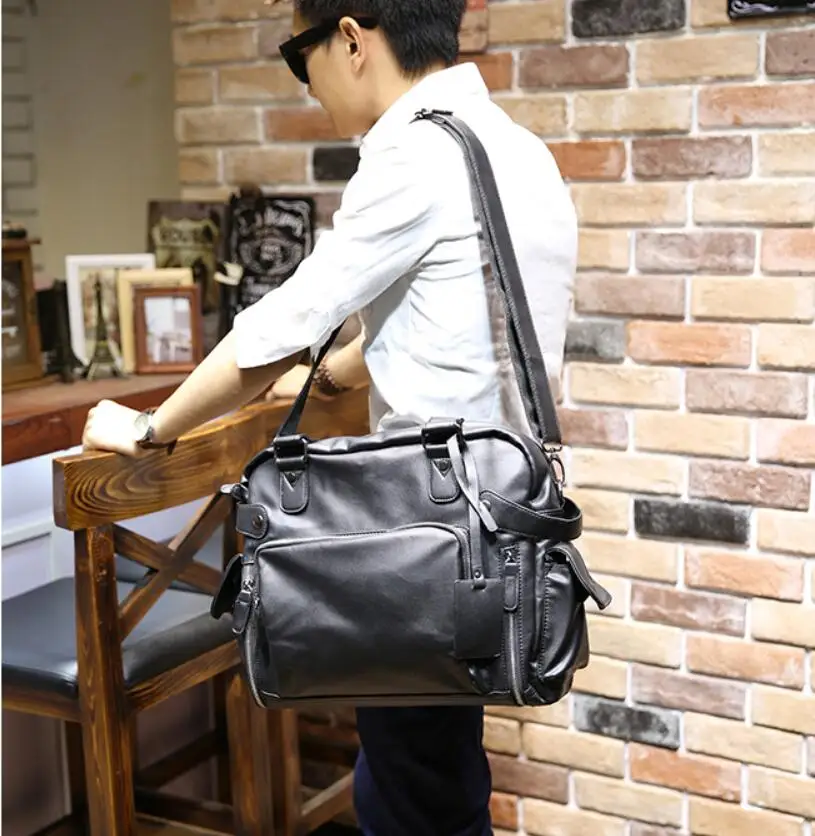 Мужская сумка повседневная сумка через плечо сумка-мессенджер сумка мужская из искусственной кожи Бизнес Дорожная сумка большой емкости