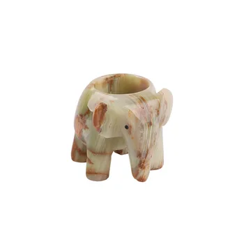 

Afu Han Jade Elephant Candlestick Decoration Natural Jade High-end Home Craft Gift Christmas Decorations Candle Holders 3DZTY70