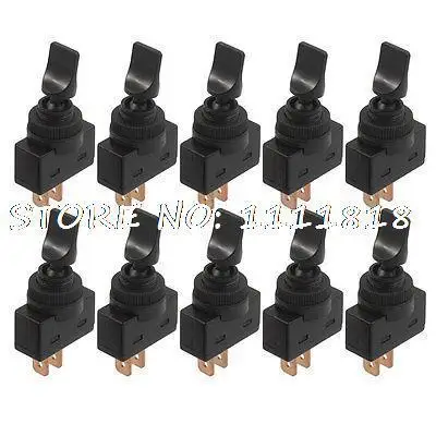 12VDC 20A Two Position ON/OFF SPST 2-Pins 0.47&quot Mount Black Toggle Switch 10 Pcs | Обустройство дома