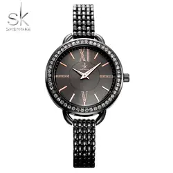 2019 Shengke новый для женщин браслет наручные часы Diamond Мода Женева Кварцевые часы Женские Роскошные наручные Relogio Feminino