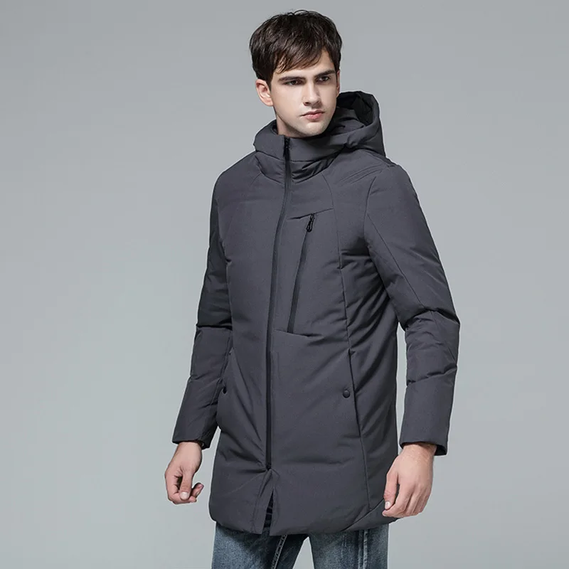 2017 Winter Long Hooded Thick Duck Down Padded Jackets Men Fashion