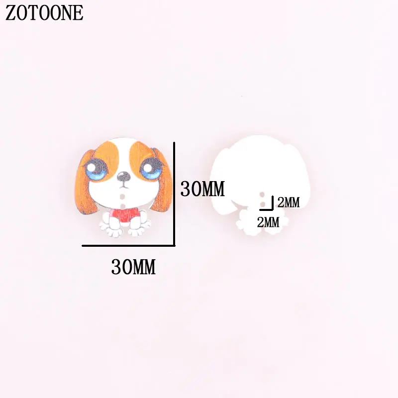 ZOTOONE 100 шт. милая собака случайным образом 2 отверстия деревянные Швейные Кнопки