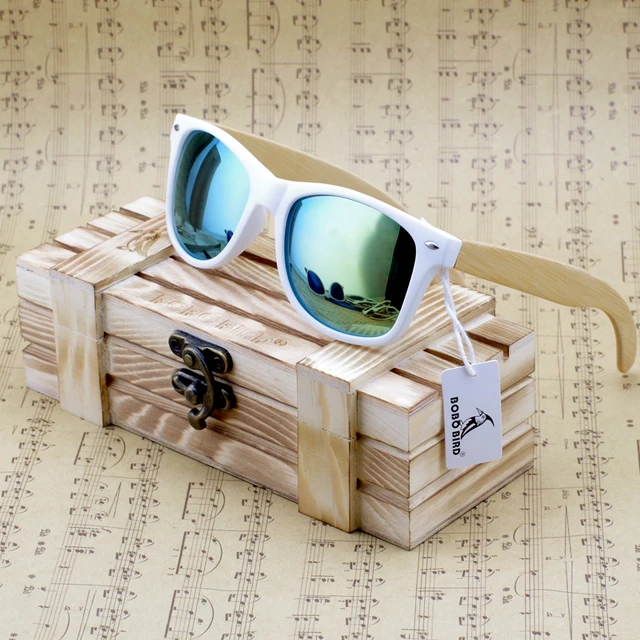 Óculos de sol quadrado com lentes polarizadas com UV 400 espelhadas feito em madeira bambu 2021 - Imagem 4