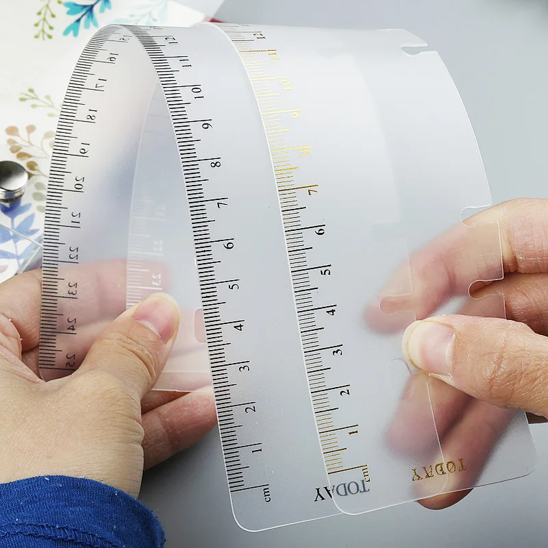 

Loose-leaf bookmark ruler bronzing ruler A5/A6/A7/B5/A4 Handbook accessories Straight ruler 2 colours Scale ruler