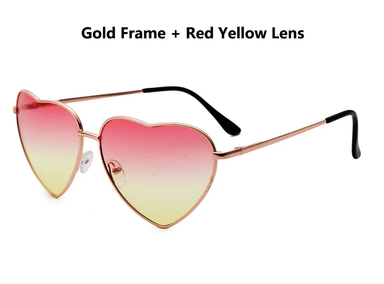 DIGUYAO, женские солнцезащитные очки с металлическим разноцветным металлическим каркасом, фирменный дизайн, модные солнцезащитные очки с покрытием, солнцезащитные очки в форме сердца - Цвет линз: C-01
