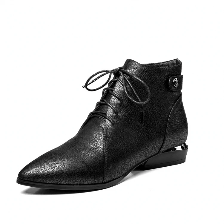 

2018 New High Quality Cow Genuine Leather Women Boots Square Heel Autumn Ankle Boots For Women Ladies Fashion Shoes DR-A0002