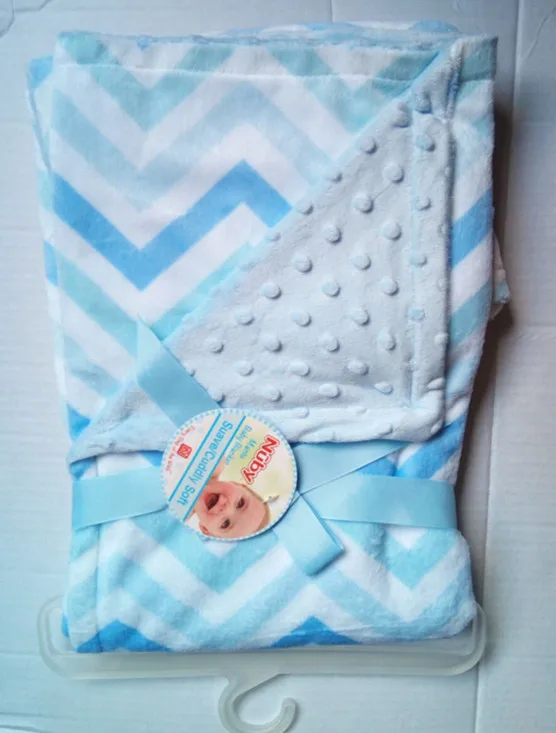 71X91 см(3" X 28") двухслойный для малыша одеяло для новорожденных, мягкая сумка для животных одеяло, дорожное Норковое одеяло, детский игровой коврик - Цвет: Синий