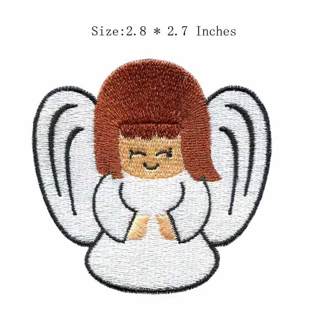 Best Price 2.8"wide Angel girl embroidery patch  patches for clothing/zombie patch/elbow patch sweater