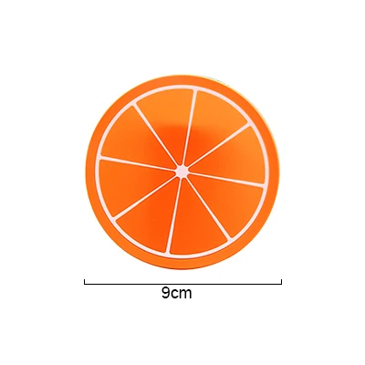 Силиконовые столовые приборы форма фруктов круглая красочная и креативная Подставка под кружку Термостойкие чашки подставки AKUHOME - Цвет: orange