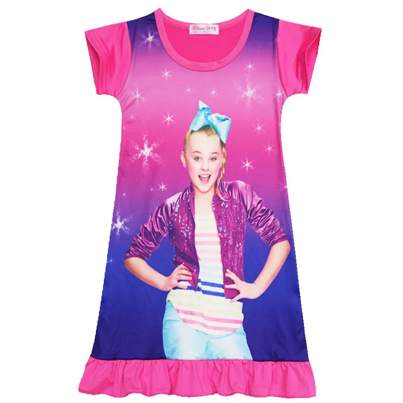 Г., Детская Пижама Jojo siwa для девочек, платье-ночнушка одежда для сна с героями мультфильмов ночная рубашка с принтом, пижама, милая Пижама принцессы, платье - Цвет: model 3