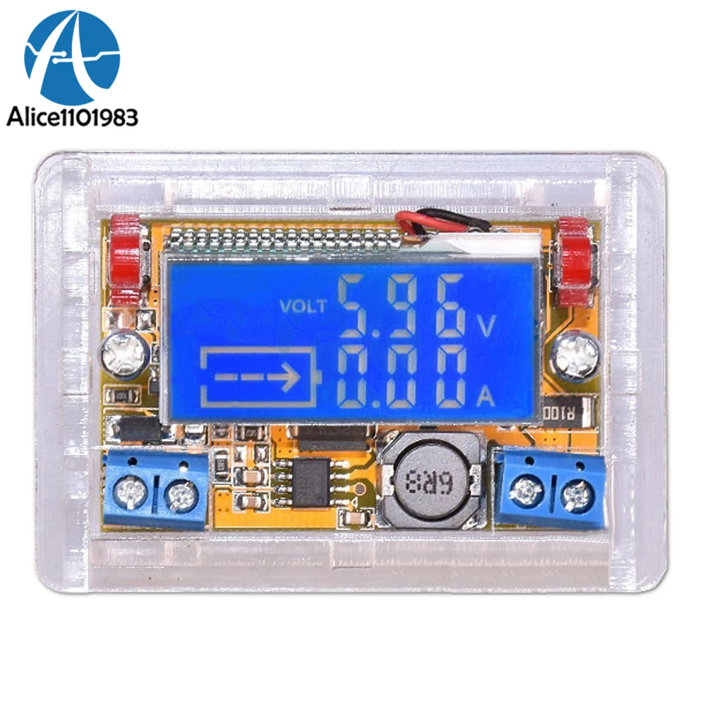

STN Liquid Crystal Display Screen DC-DC Adjustable Step-down Power Supply Module Shows Current and Voltage Acrylic 5-23V DIY KIT
