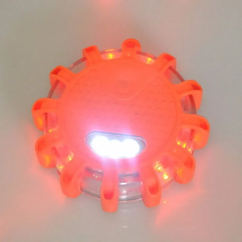 

15 LED Flare Automobile General Decorative Lamp Car Magnetic Base Flashing Warning Roadside Light Emergency Disc Car accessories