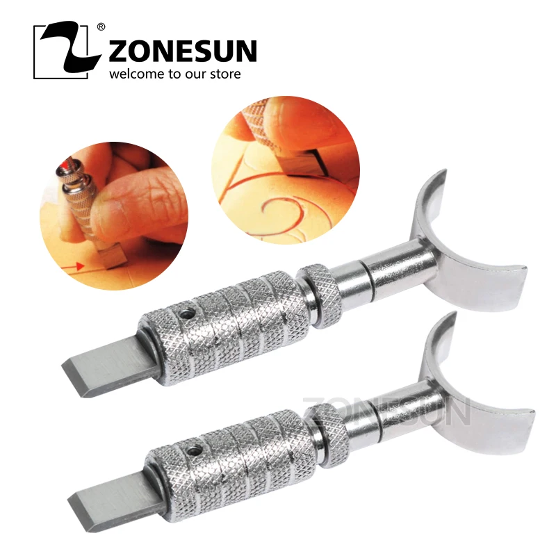 

ZONESUN DIY Craft Tool Swivel Knife Deluxe Adjustable Alloy Shank Height Adjustable With Steel Cutter Head