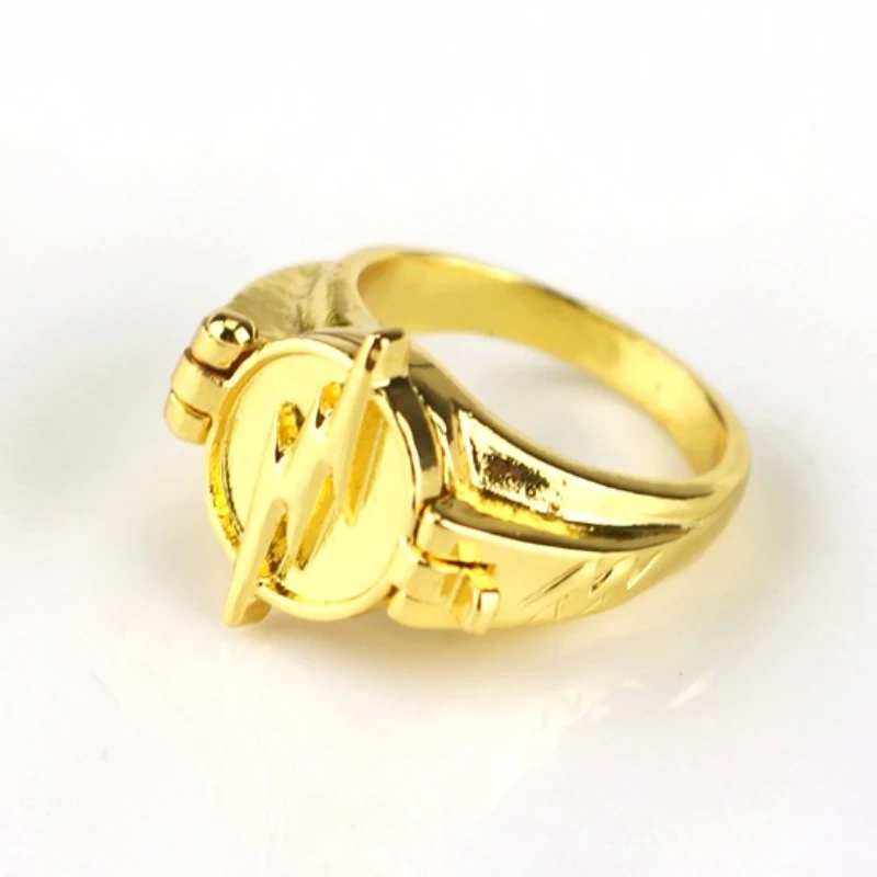 

Gold Rings Women Men Super Hero Flash Ring Can Open Cover Lightning Logo Size US 7-12 Dropshipping Anel Masculino Anillos