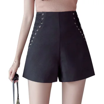 

Lace Up Shorts Women High Waist Solid Color Shorts 2019 Summer Fashion Office Lady Shorts for Female