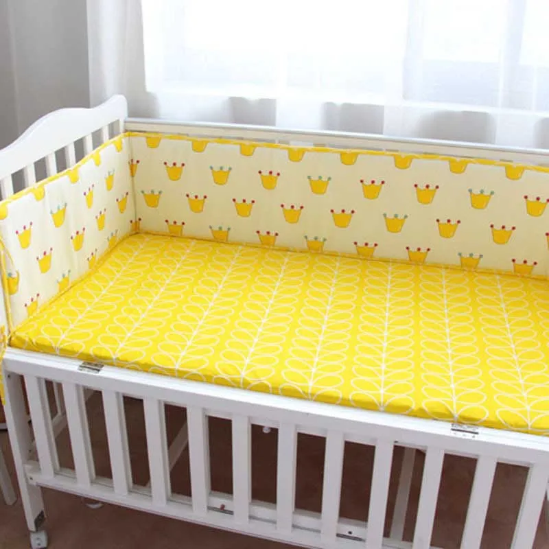 Детская кроватка бампер хлопок моющийся новорожденных Колыбель протектор бамперы Звезды Дизайн Мягкий дышащий постельный комплект 2 м - Цвет: E