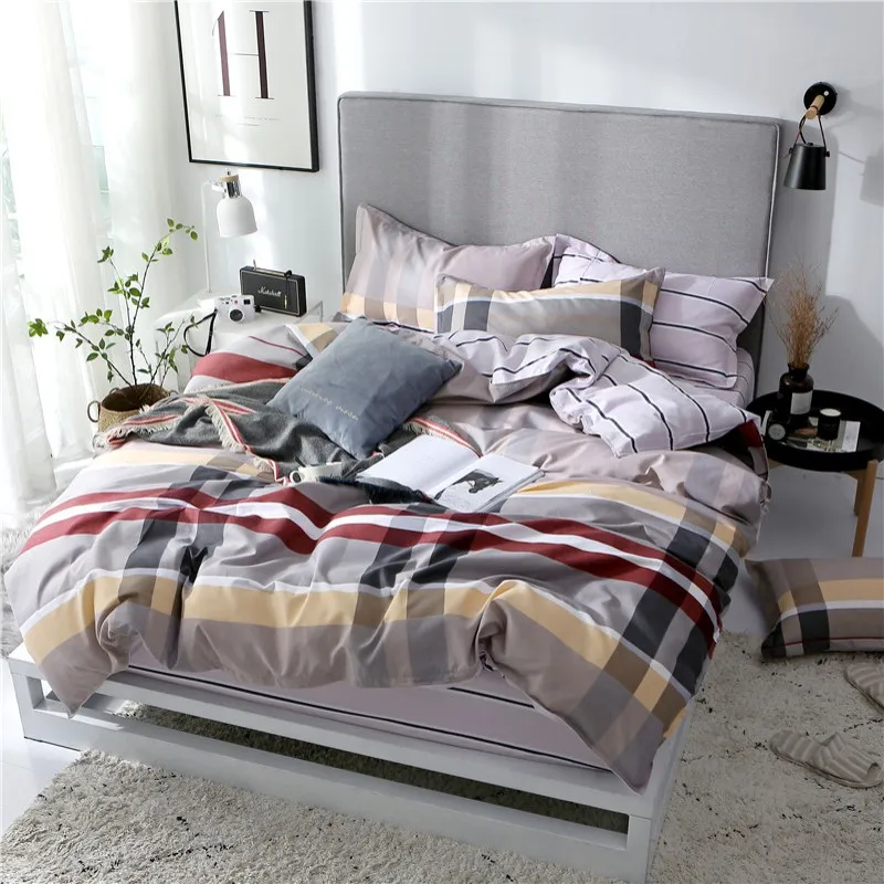 

New 1 pcs Duvet Cover Set Polyester/Cotton Quilt Cover with Zipper Duvet Cover Queen Full Twin King Size 220x240cm Free Shipping