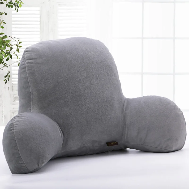 L067-KAYIYO Plush Fabric Lumbar Pillow Back Waist Cushion with Arm Support Bed Reading Rest Waist Chair Car Seat Pad Lumbar Cushion Cotton Linen (6)