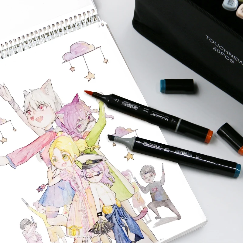 TOUCHNEW 30/40/60/80 Цвета искусство маркеры кисть эскиз на спиртовой основе Manga рисунок