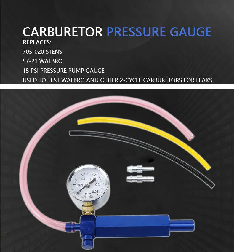 Carb Carburetor Leak Test Detector Pressure Gauge For Walbro 57 21