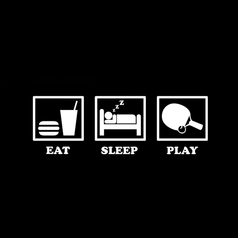 QYPF 16 2*5 4 см наклейки для настольного тенниса Eat Sleep Play виниловые украшения