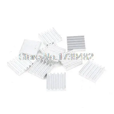 

10 x Silver Tone Aluminum Radiator Heat Sink Heatsink 13mm x 13mm x 3mm