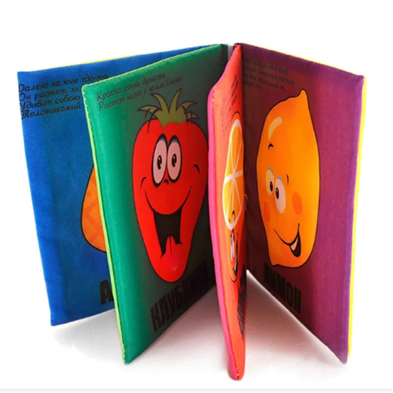 Baby Toys 0~12 Months Baby Books Cloth Russian Language Rattle Toy Newborn Crib Cloth Infant Education Kids Toy