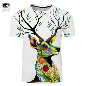 

King of the Forest by Pixie cold Art Animal 3D T shirts Men T-shirts Hot Sale Tops Short Sleeve Round Neck Tees Brand Camiseta Z