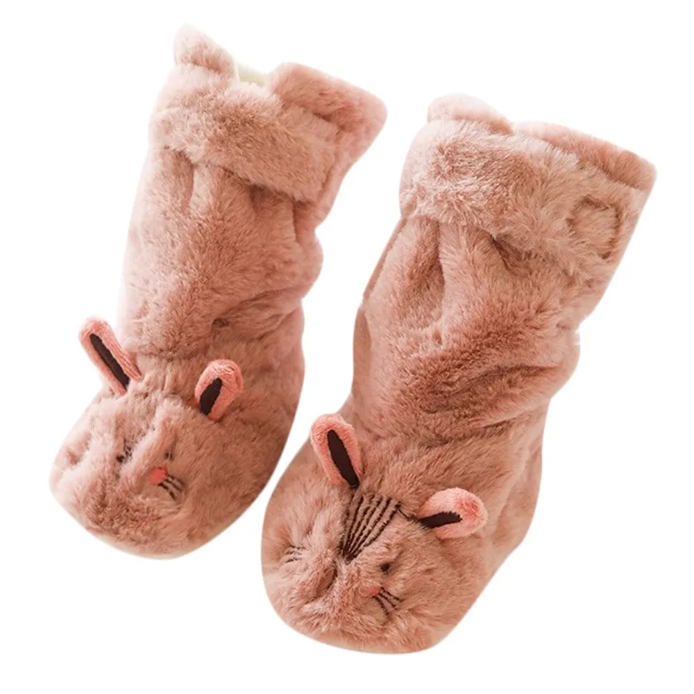 Домашние носки для малышей; носки для новорожденных; зимние детские толстые теплые нескользящие носки с рисунками животных для маленьких мальчиков и девочек; тапочки;# F84
