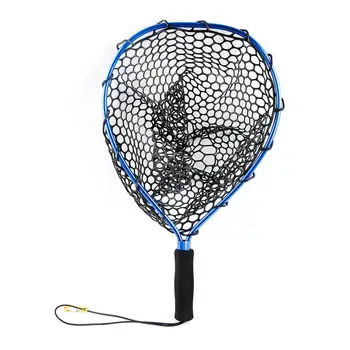 

Aluminum Alloy Fly Fishing Landing Nets Brail Soft Rubber Hand Fishing Landing Net Release Net Fish Saver Fish Trap Red De Pesca