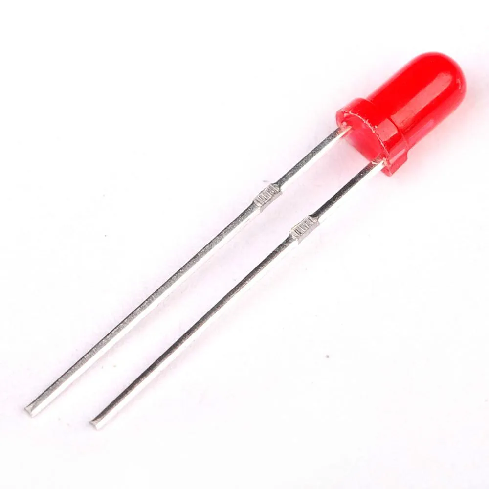 Led Rossi LED Diffusi A Top Piatto 2mm - Colori: Rosso, Giallo, Blu, Verde, Bianco, Arancione, Confezione Da 100pz Led Diffusori Colorati