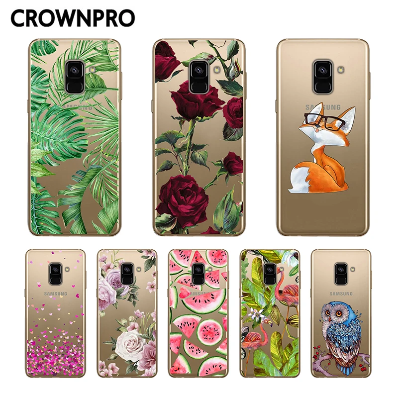 

CROWNPRO Soft Case FOR 5.6" Samsung Galaxy A8 2018 Case Cover TPU Phone Back Protetive Coque 6.0" FOR Samsung A8 Plus 2018 Case