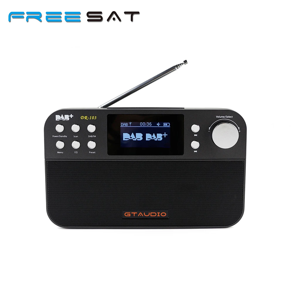 Free sat DR 103 Portable Digital Radio Receiver 2.4 inch TFT LCD Black