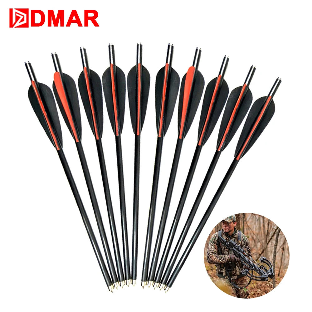 

DMAR 12pcs 338mm Archery Hunting Fiberglass Crossbow Arrows for Competition Practice Hunting Archery Accessories